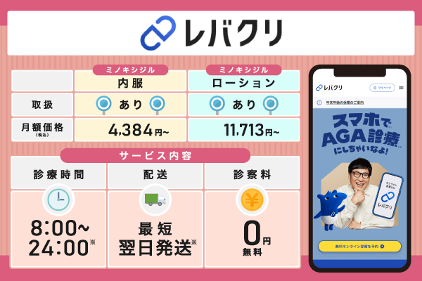 レバクリのミノキシジル通販利用詳細