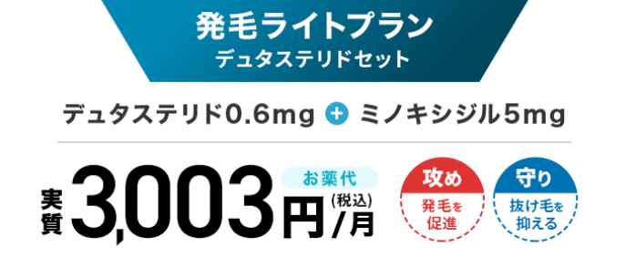 DMMの発毛ライトプランのデュタテリドセット