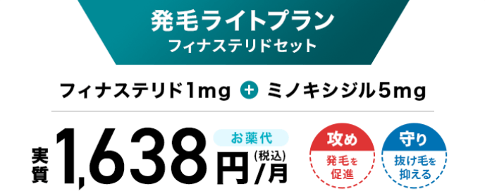 DMMの発毛ライトプランのフィナステリドセット