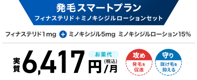 DMMの発毛スマートプランのフィナステリドセット
