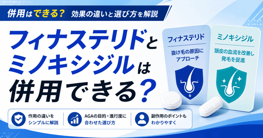 フィナステリドとミノキシジルは併用できる？効果の違いと選び方を解説